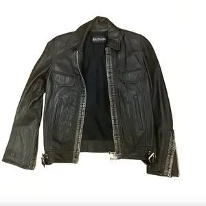 【関税＆送料込み】Balmain Jackets Leather jacket Balmain Black size M KR in Leather - 41504866
